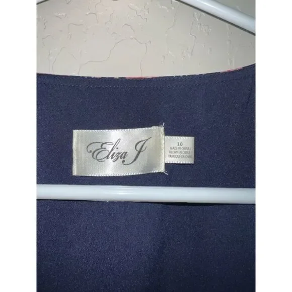 Women's Eliza J Floral Dress Size 10 Blue Pink - Picture 7 of 7